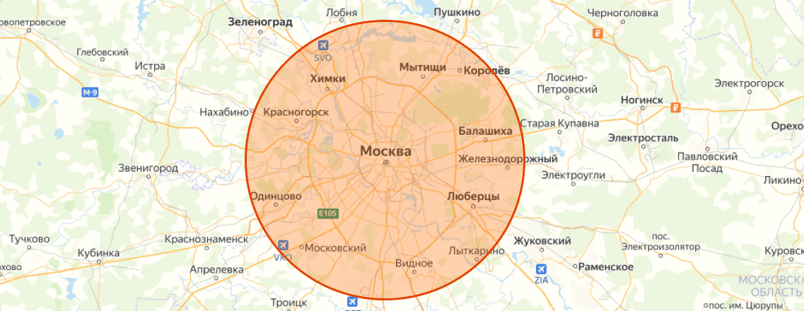карта Москвы и Подмосковья
